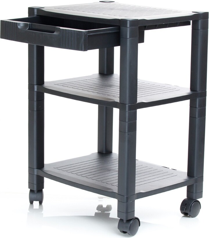 Mind Reader 3 Shelf Plastic Printer Cart with Wheels Black ShopStyle