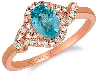 LeVian 14K 1.07 Ct. Tw. Diamond & Blueberry Zircon Cocktail Ring