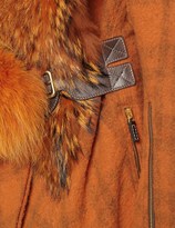 Thumbnail for your product : Wunderkind Orange Check Fur Blanket Coat