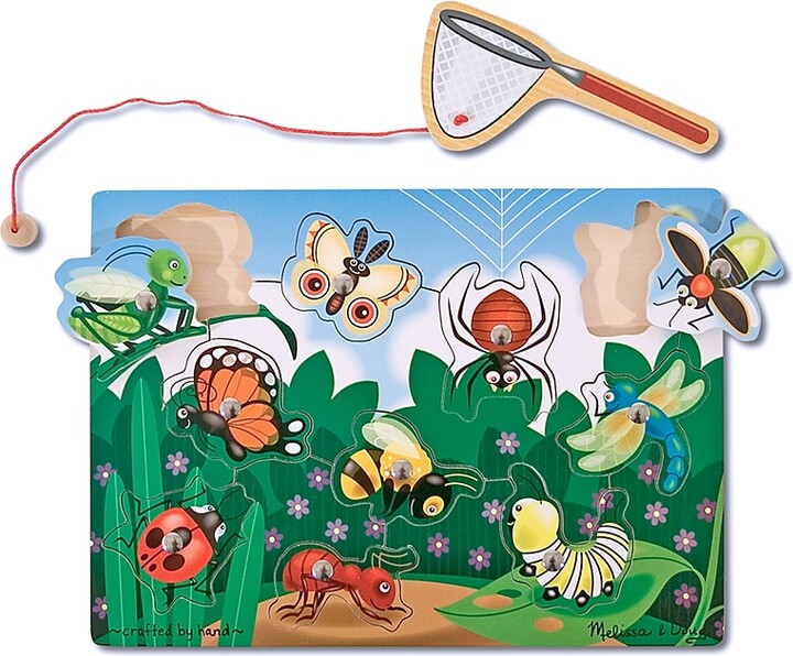 Melissa & Doug Bug Catching Game Magnetic Puzzle Game, 10 Pieces (LCI3779)