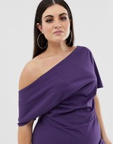 Thumbnail for your product : ASOS DESIGN Curve pleated shoulder pencil dress