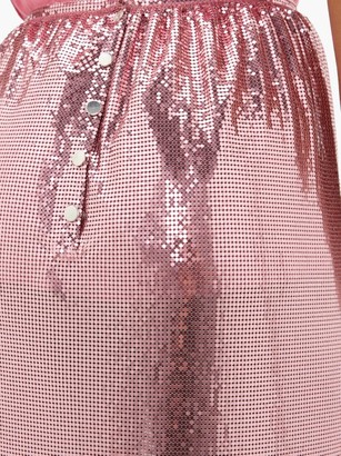 Paco Rabanne Crystal-embellished Chainmail Midi Skirt - Pink