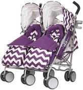 Thumbnail for your product : O Baby Obaby Leto Plus Twin Stroller and Footmuffs - Zigzag Purple