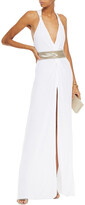 Thumbnail for your product : Dundas Crystal-embellished Lame-trimmed Crepe Gown