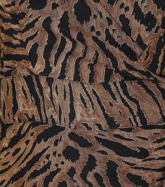 Ganni Tiger-printed georgette minidress