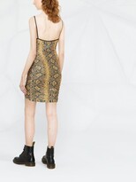 Thumbnail for your product : GCDS Snakeskin Print Gathered Mini Dress