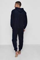 Thumbnail for your product : boohoo Navy Towelling Lounge Onesie