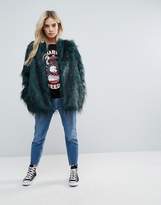 Thumbnail for your product : Noisy May Petite Faux Fur Coat