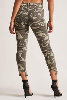Forever 21 Distressed Camo Print Jeans