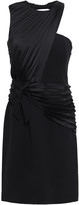 Thumbnail for your product : VVB Layered Bow-detailed Pleated Twill And Crepe Dress