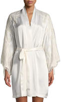 Thumbnail for your product : Josie Natori Camilla Lace-Trim Silk Kimono Robe