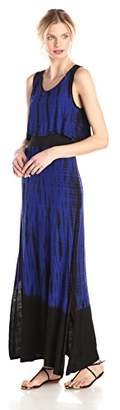 Kensie Women's Dip/Tie-Dye Vertebrae Maxi Dress