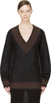 Thumbnail for your product : Calvin Klein Collection Grey & Brown Mohair Pepper Runway Sweater