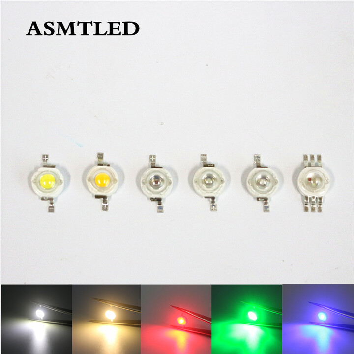 ASMTLED 10 100 1000 Pcs LED Light Beads 1W 3W LED Lamp SMD Diodes 3.2-3.6V 100LM/W 350/700mA LED Bulb Chip CW / WW / R / G/ B / R / RGB