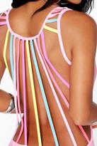 Thumbnail for your product : boohoo Imogen Rainbow Back Swimsuit