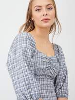 Thumbnail for your product : Very Ruched Front Check Dress - Blue Check