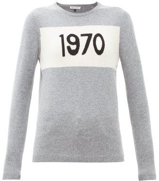 Bella Freud 1970-intarsia Cashmere Sweater - Grey