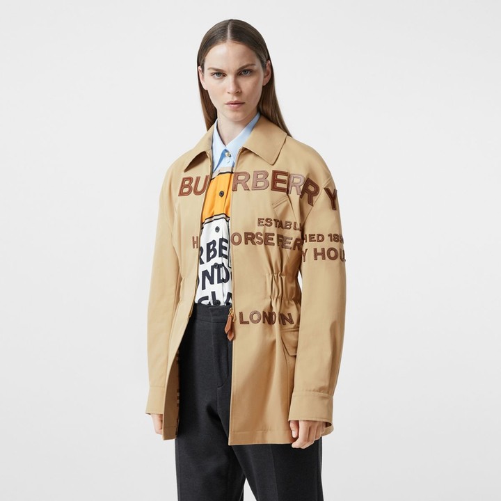 Burberry Leather Horseferry Applique Cotton Riding Jacket ShopStyle
