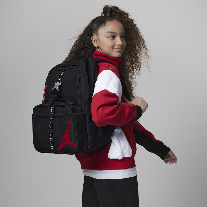 Air Jordan Lunch Backpack Big Kids' Backpack (18L) and Lunch Bag (3L) in Black | 9A0775-023