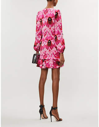 Alexander McQueen Abstract floral-print silk-crepe mini dress