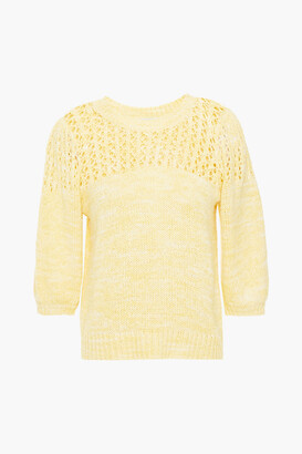 Joie Una Melange Open-knit Cotton-bled Sweater
