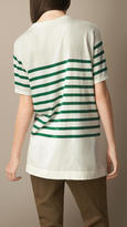 Thumbnail for your product : Burberry Striped Cotton Modal Top