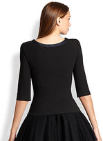 Thumbnail for your product : Martin Grant Satin-Trim Boatneck Top