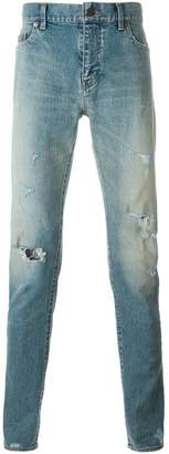 Saint Laurent distressed slim fit jeans