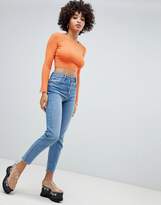 Thumbnail for your product : Missguided ribbed cropped jumper in orange