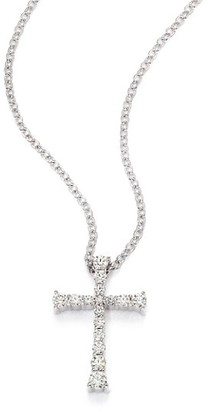 Hearts On Fire Journey Diamond & 18K White Gold Cross Pendant Necklace