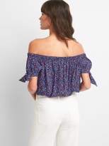 Thumbnail for your product : Floral Tie-Sleeve Off-Shoulder Top