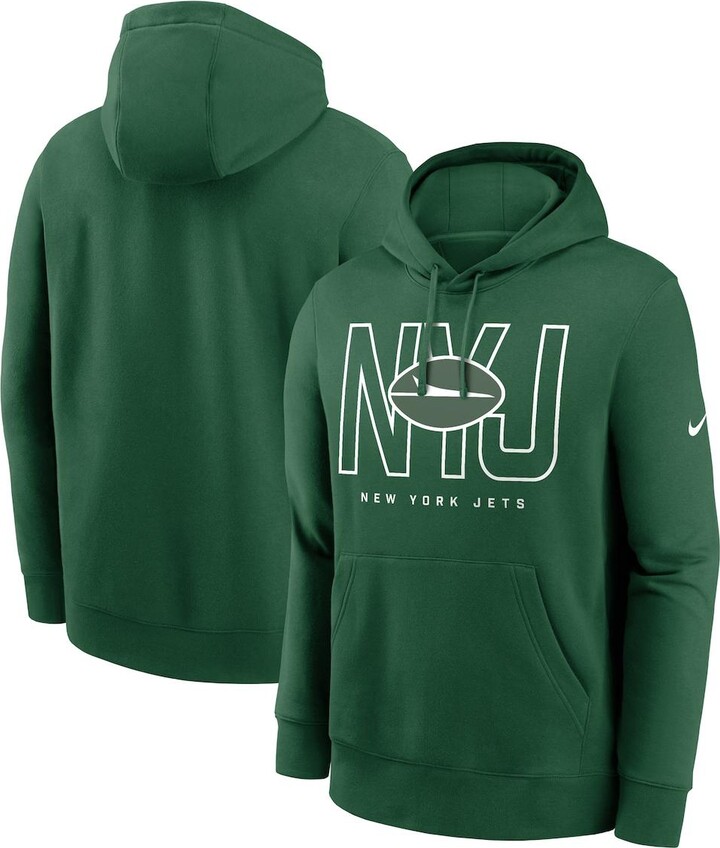 Nike Men's Green New York Jets Busted Play Club Fleece Pullover Hoodie