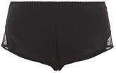 Thumbnail for your product : Fleur of England Signature Lace-panel Silk-blend French Briefs - Black