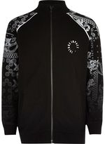 Thumbnail for your product : River Island Boys black paisley fade sleeve track jacket