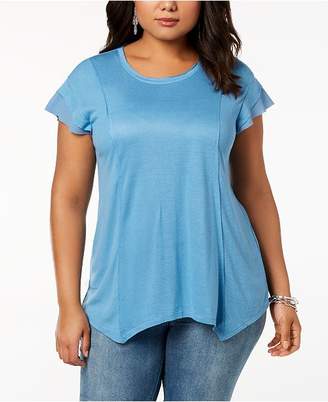 INC International Concepts Plus Size Handkerchief Hem T-Shirt, Created for Macy's