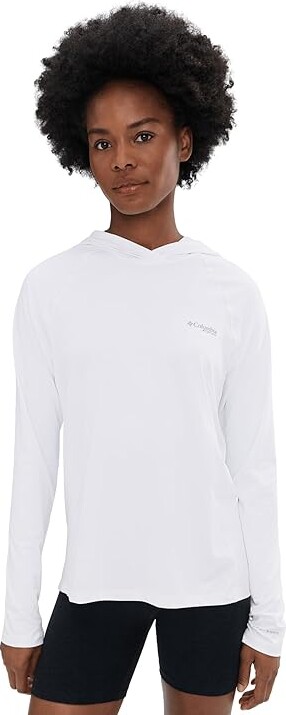 Columbia PFG Solar Stream II Hoodie Women's Sweatshirt White : SM Elastane/Polyester
