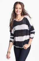 Thumbnail for your product : Truehitt Stripe Crop Sweater (Juniors)