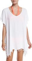 Thumbnail for your product : Seafolly Bling Beach Tassel-Trim Coverup, White