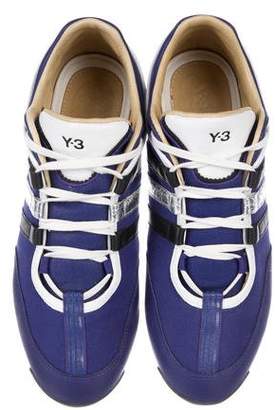 Y-3 Leather-Trimmed Woven Low-Top Sneakers