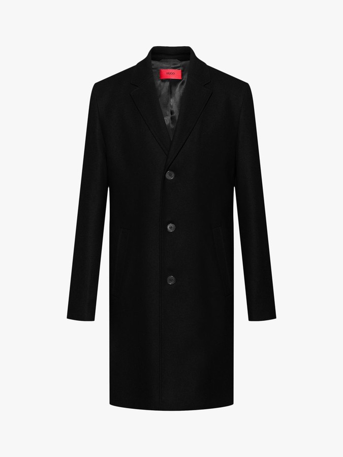 hugo boss black overcoat