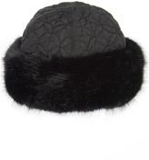 Thumbnail for your product : House of Fraser Chesca Black faux fur trim quilted hat