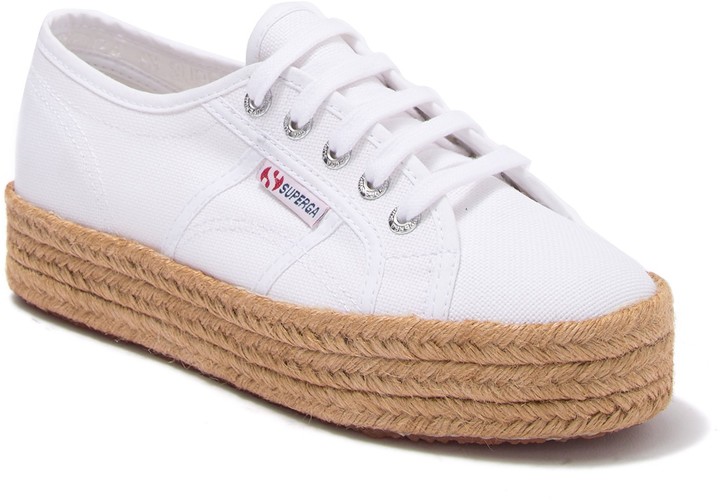 superga raffia wrapped platform sneakers