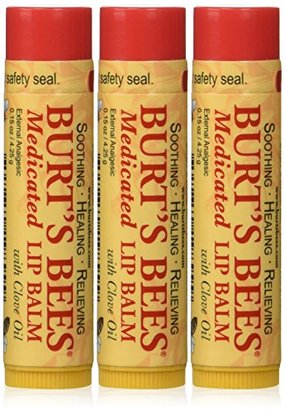 Burt's Bees Burt's Lip Care Medicated Lip Balm with Clove Oil 0.15 oz. tube Lip Balms (Pack of 3)