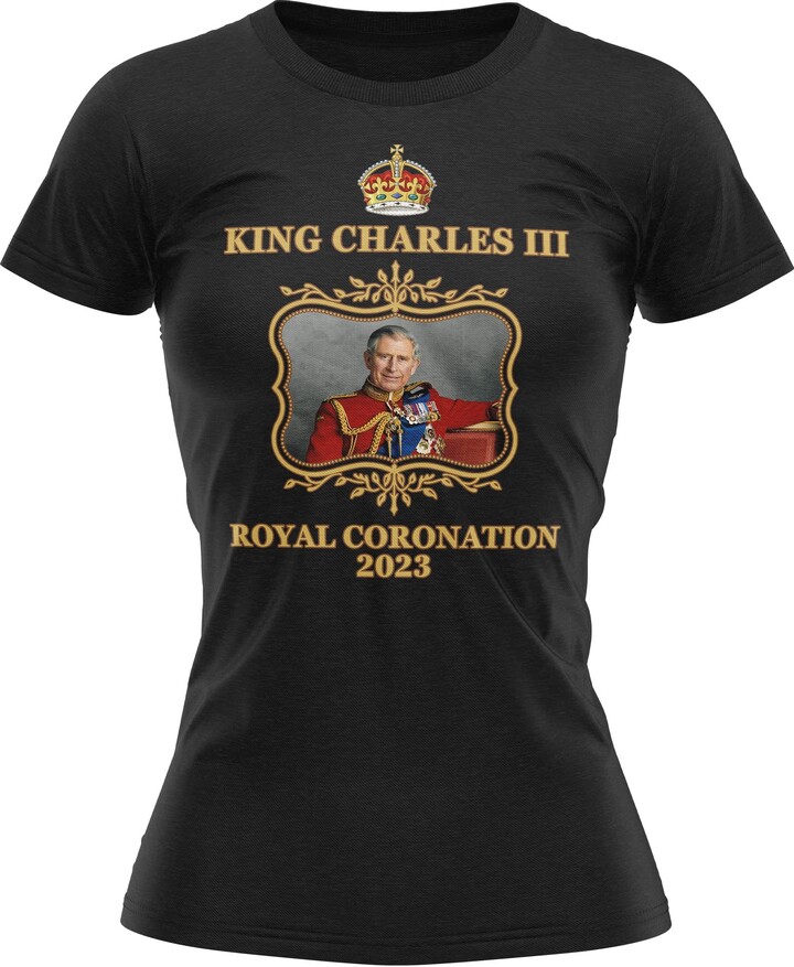 Purple Print House Coronation T Shirts Women for The Kings Coronation Memorabilia 2023 Lady Fit
