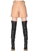 Thumbnail for your product : Chloé Quilted Buckled Nappa Leather Shorts