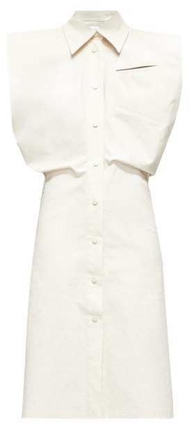 white structured dress