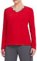 Thumbnail for your product : Sleep Sense Plus Flannel Trim Long-Sleeve Top