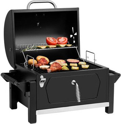 YURENWANGLUO Portable Charcoal Grill With Warming Rack, Tabletop Charcoal Grill With 303 Sq. In Cooking Area For Outdoor Camping And Picnic Grilling(Black)