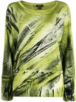 Abstract-Pattern Linen Top 