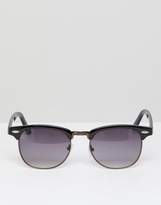 Thumbnail for your product : ASOS Retro Sunglasses In Black With Chocolate Metal Details